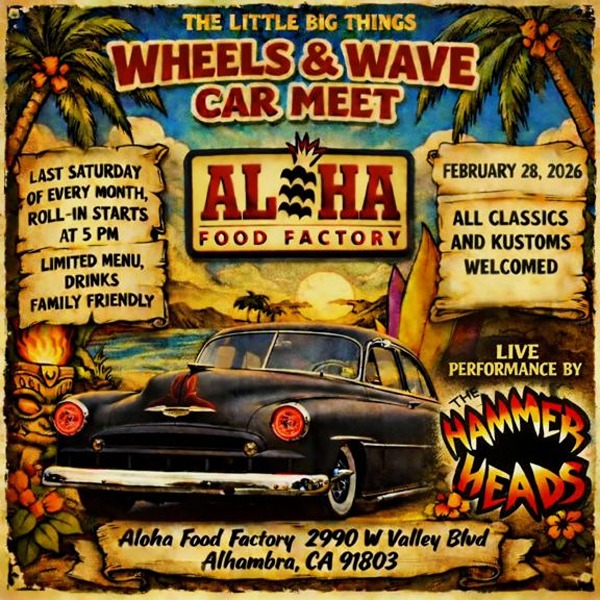 Wheels and Wave Car Meet flyer